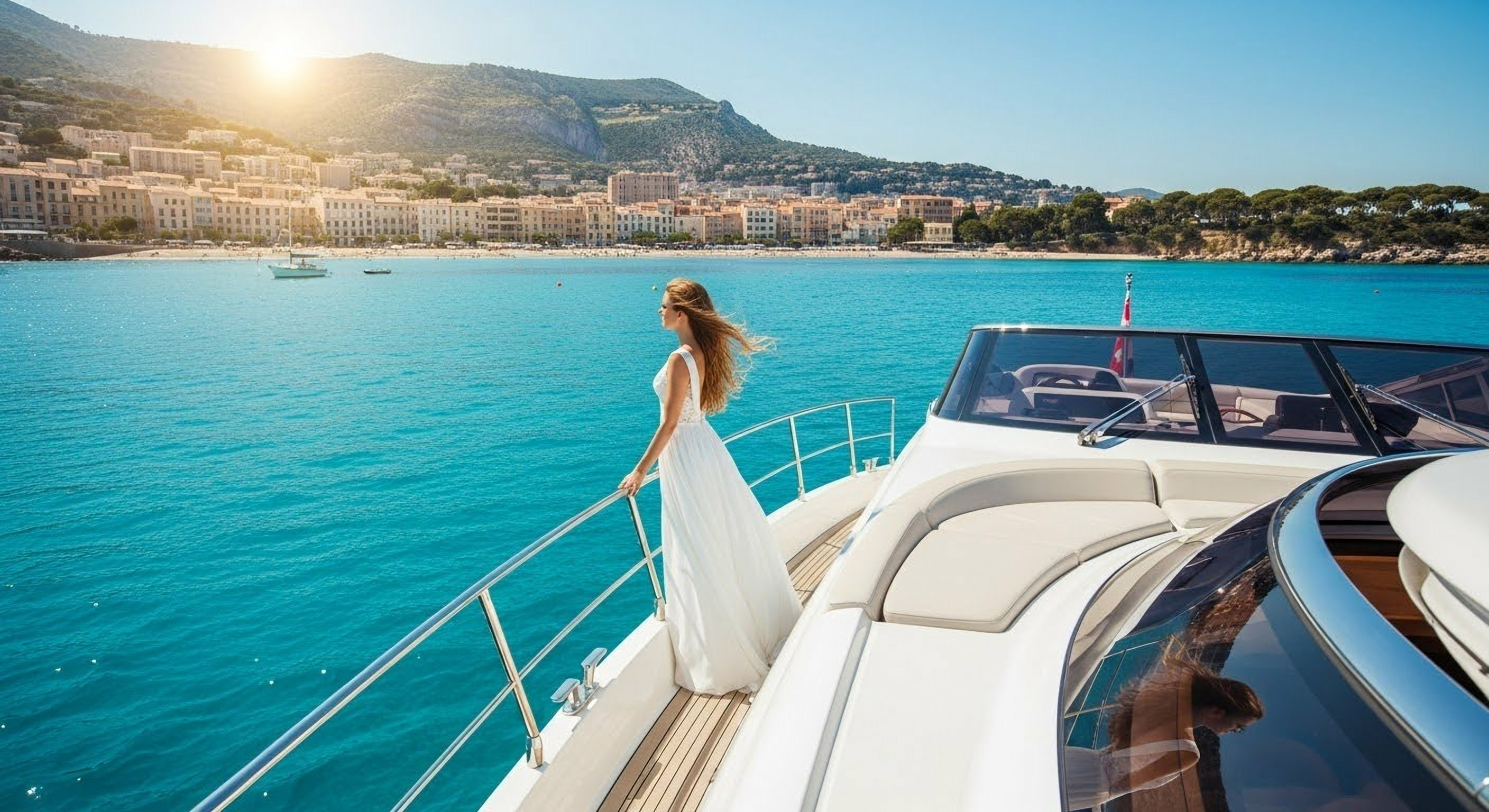 The sparkling Mediterranean coast of the French Riviera, a glamorous Côte d'Azur wedding destination.