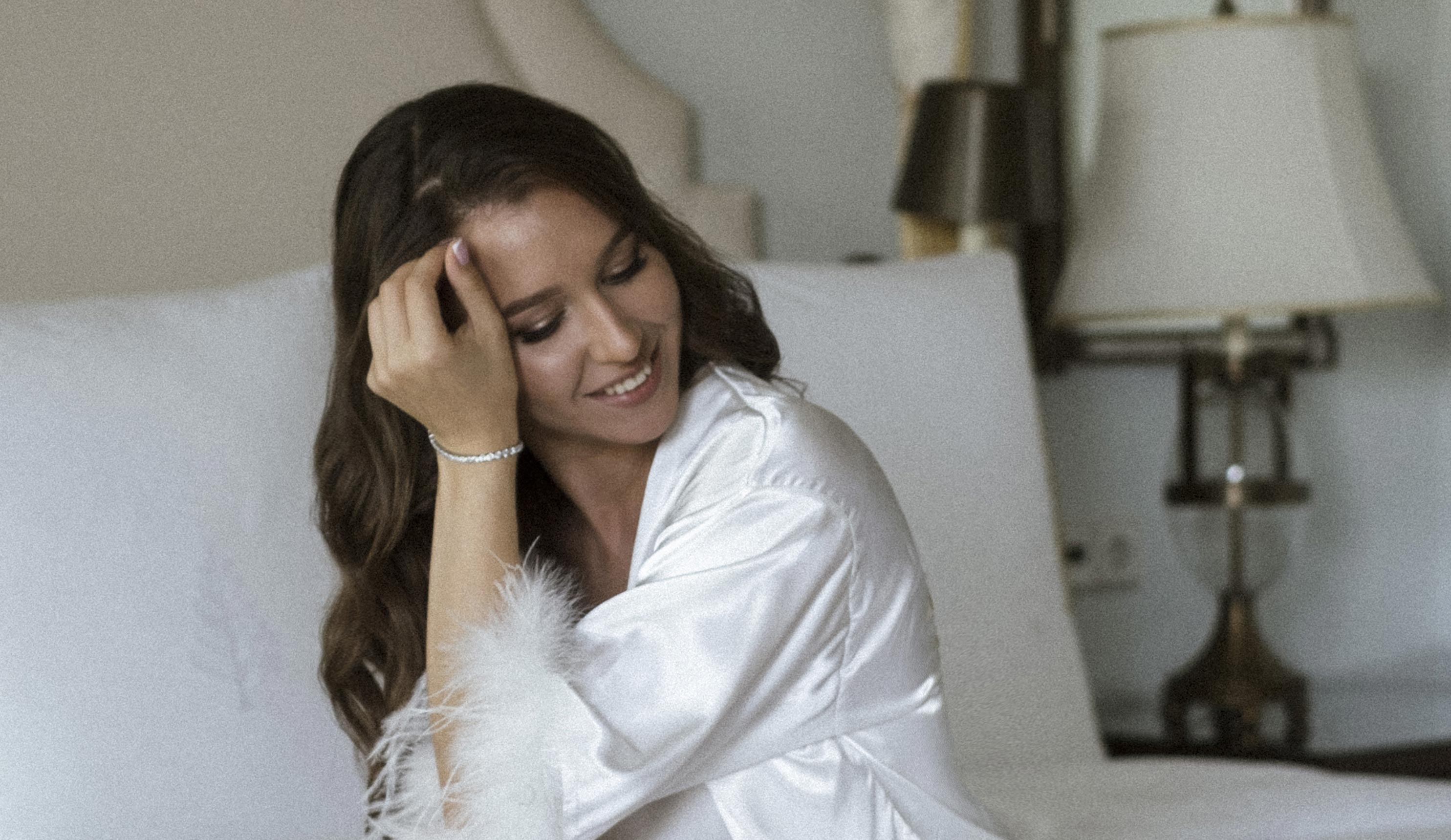 Bridal portrait — morning of the ceremony, prepared on location